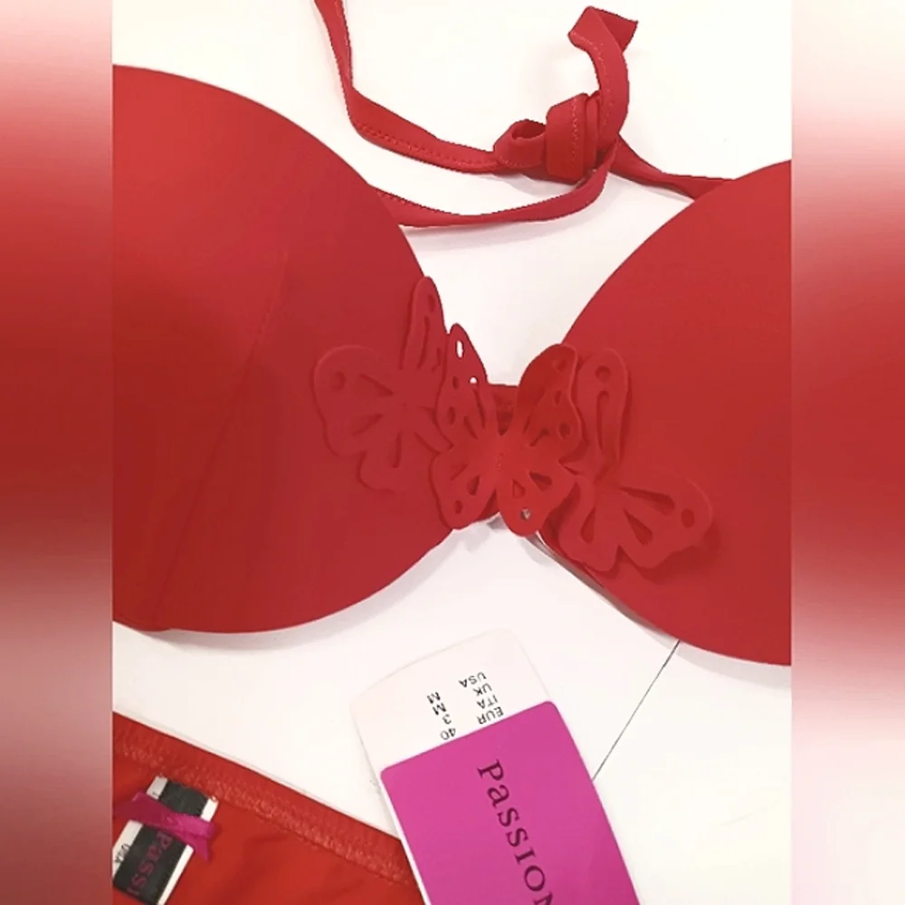 NWT Passionata Papillon Butterfly Swim Halter Bikini Padded Top 34B